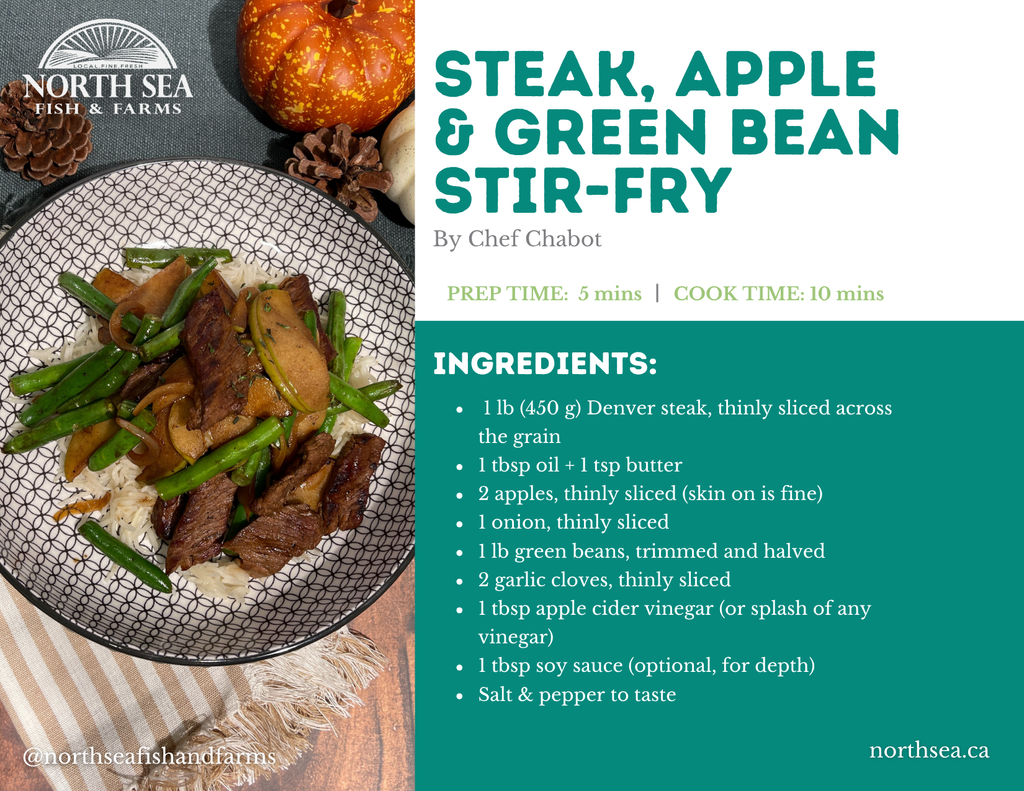 Steak, Apple & Green Bean Stir-fry