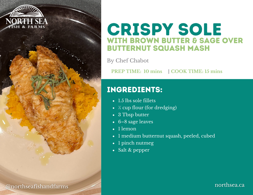 Crispy Sole with Brown Butter, Sage and Butternut Squash Mash Recipe