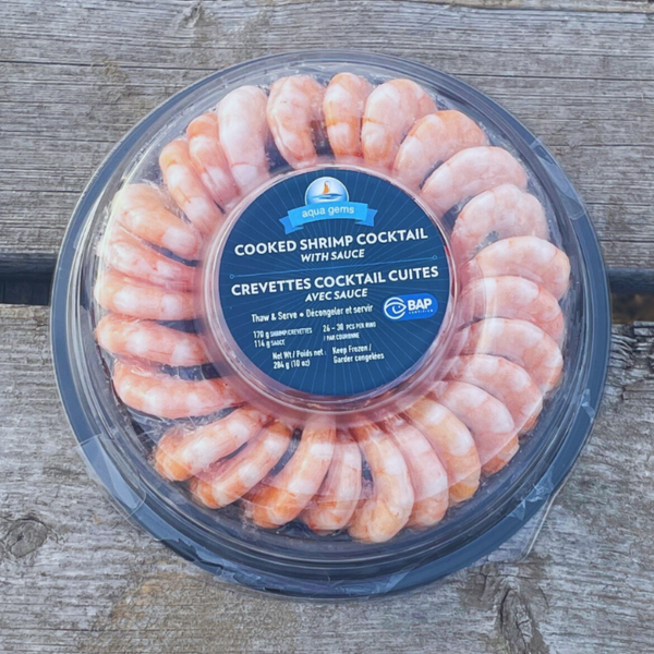 Cooked Pacific White Shrimp Rings (170g Shrimp/114g Sauce) – North